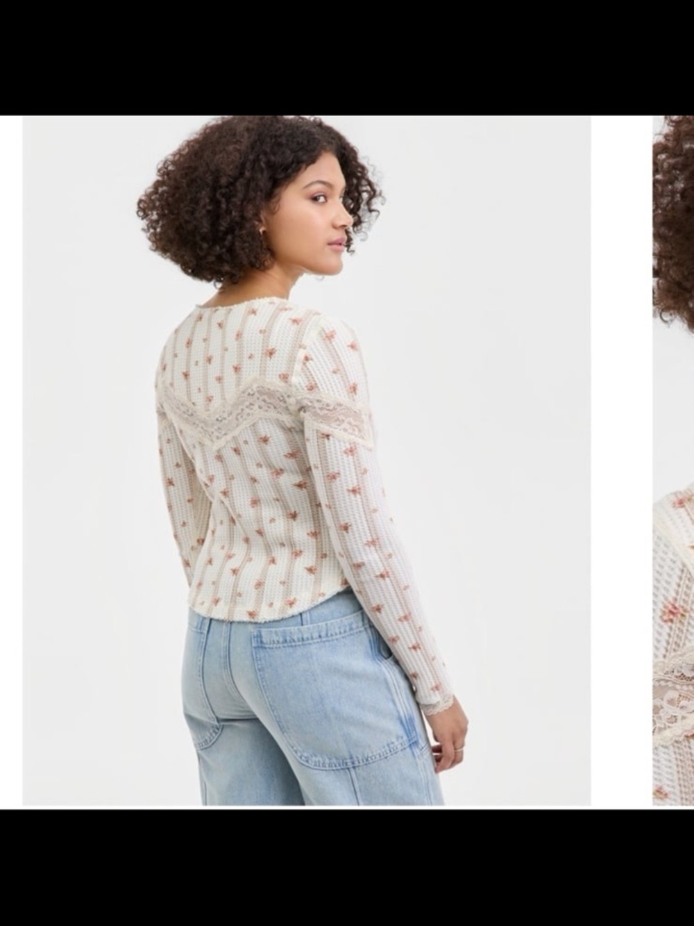 NWT free people women’s let’s party cardi- print square neck top size medium - Picture 2 of 10